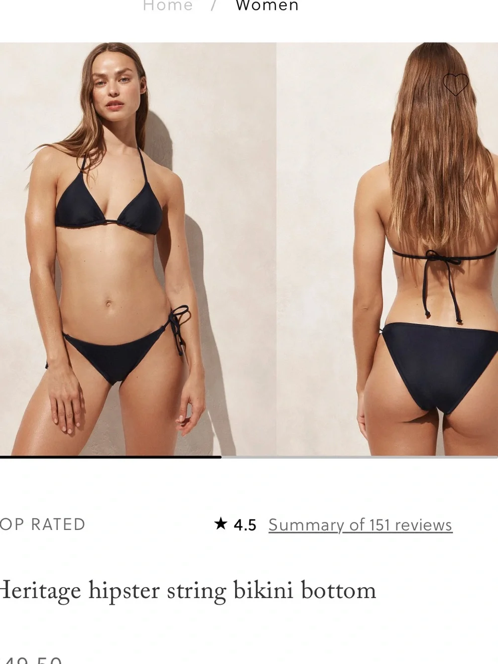 NWT J. Crew Heritage Hipster Navy Blue Tie-Side Swim Bottom Bikini 2X